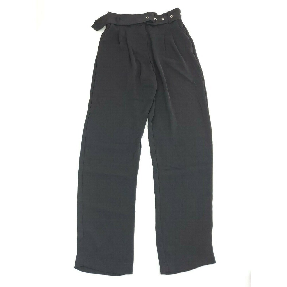 Pieces Sandra High Water Black Pants With Belt Size EU S
